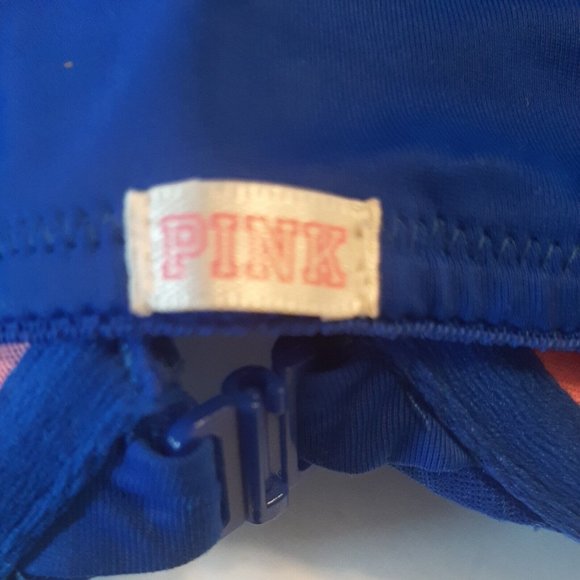 32D Victoria Secret Pink Wear Everywhere Push Up Blue Racerback Bra Front Close - Picture 3 of 11